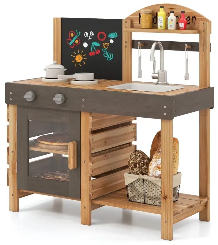 Vonkajšia detská bahenná kuchynka so stolom a varičmi a umývadlom Detská kuchynka na hranie