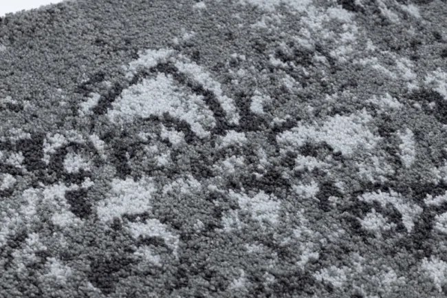 Kúpeľňový koberček FROTTE rozeta, protišmykový, mäkký - sivý