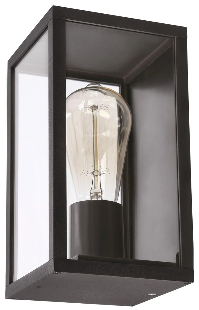 Candellux Čierne fasádne svietidlo Hoya pre žiarovku E27 IP44 21-32270