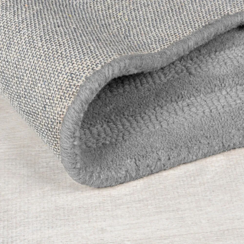 Sivý ručne tkaný vlnený koberec 160x230 cm Zen Rectangles – Flair Rugs