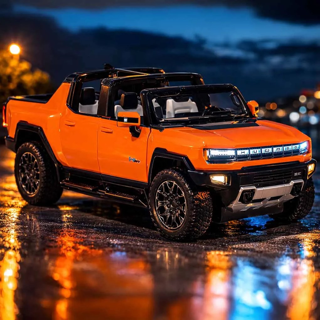 KIK Rastar 93000 Hummer EV RC auto na diaľkové ovládanie, 1:16, oranžové