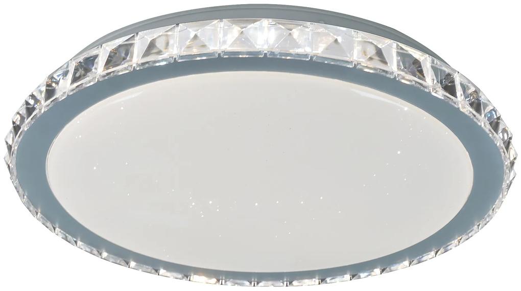 RABALUX Prisadené stropné LED osvetlenie s krištáľmi CRESSIDA, 24W, denná biela, okrúhle, chrómované