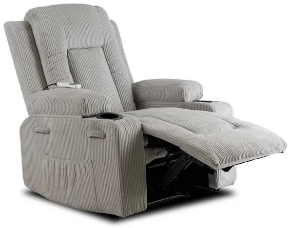 Masážne polohovateľné kreslo ARIEN sivý menšester - vintino.sk