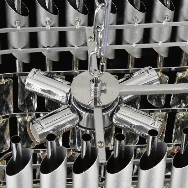 Brilagi - Závesný luster ECLIPSE na reťazi 10xE14/10W/230V 78x28 cm strieborný