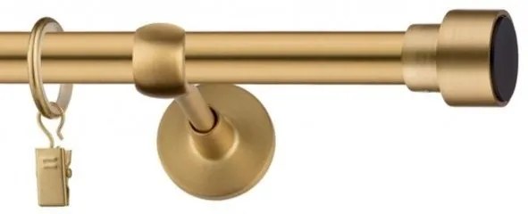 Dekorstudio Garniža jednoradová SLICK zlatá 19mm Dĺžka: 120cm, Typ uchytenia: Držiak modern, Typ príslušenstva: Krúžky tiché so štipcami