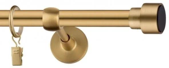 Dekorstudio Garniža jednoradová SLICK zlatá 19mm Dĺžka: 140cm, Typ uchytenia: Držiak modern, Typ príslušenstva: Krúžky tiché so štipcami