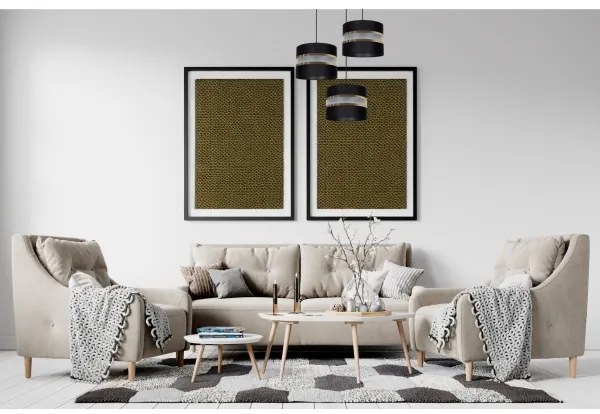 Luster na lanku CORAL 3xE27/60W/230V čierna