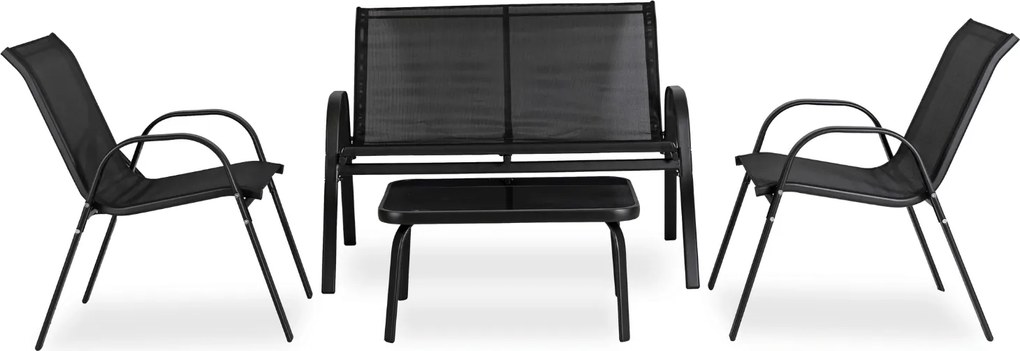 Záhradný nábytkový set MINNESOTA, čierna