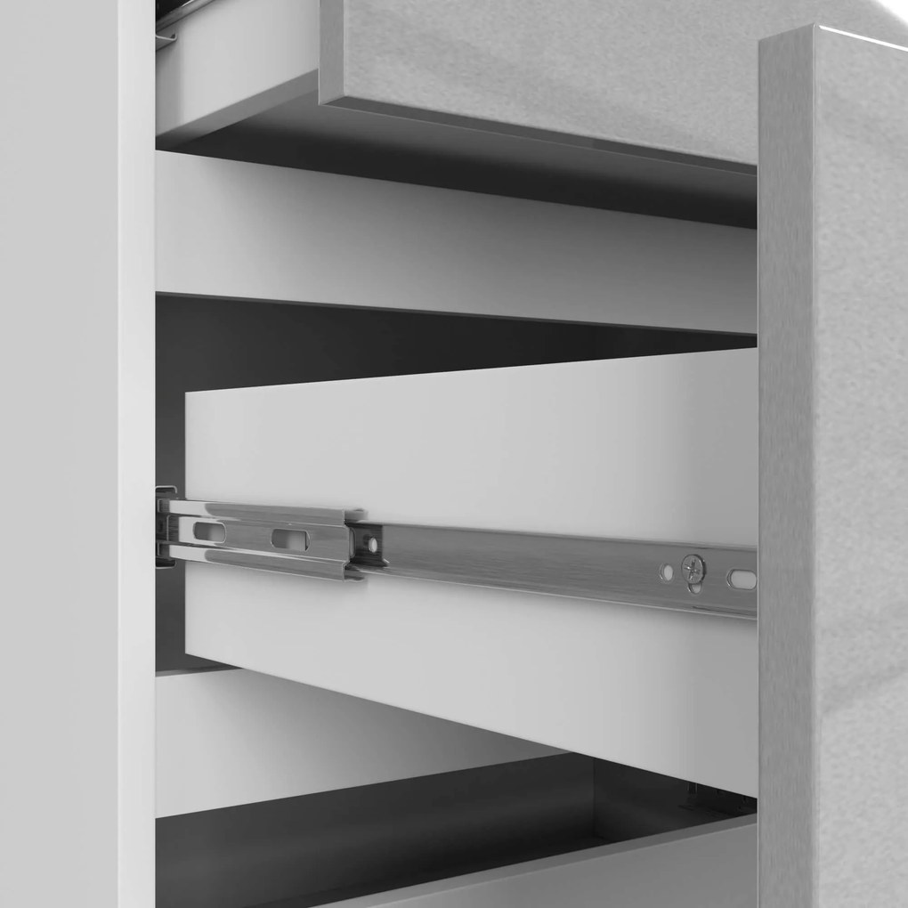 Komoda Kuba 120 cm biela/sivá