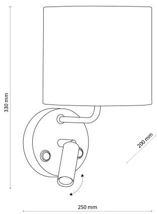 LED Flexibilné svietidlo RICHI 1xE27/15W/230V + LED/3W/230V biela