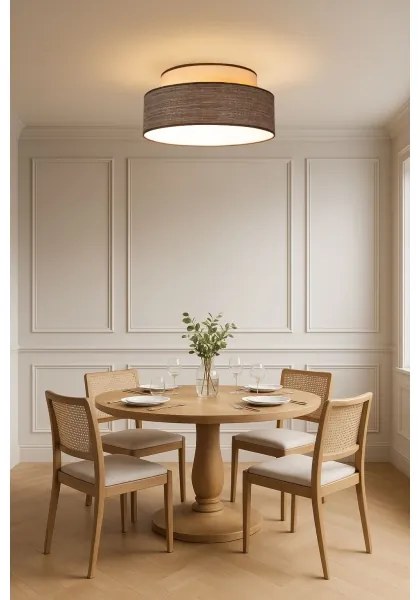 Stropné svietidlo GRACE 1xE27/60W/230V pr. 40 cm krémová/hnedá