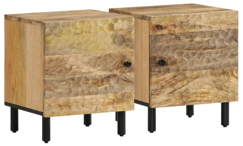 Nočné stolíky 2 ks 40x33x46 cm masívne mangovníkové drevo 356888
