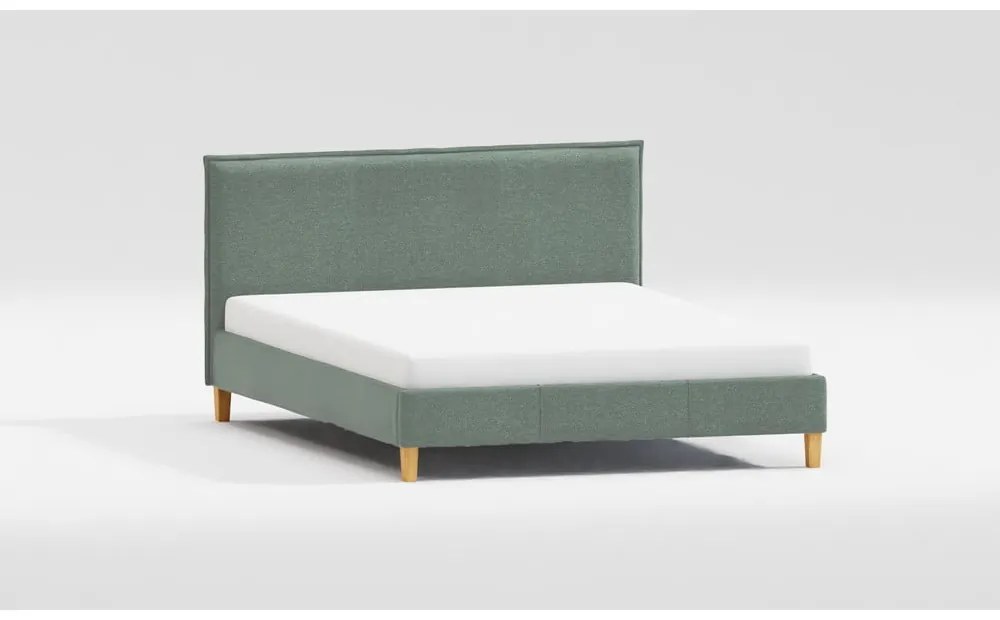 Zelená čalúnená dvojlôžková posteľ s roštom 140x200 cm Tina – Ropez