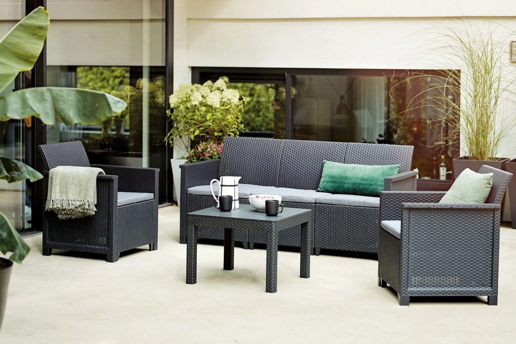 KETER ELODIE 3 SEATER Set záhradný, grafit/sivá 17209489