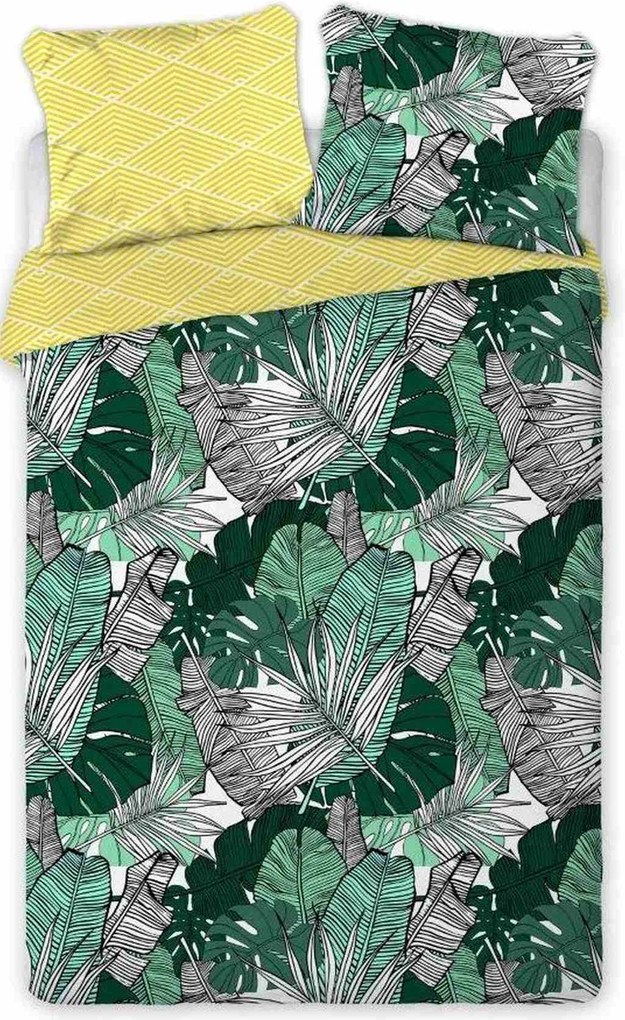 DomTextilu Bavlnené posteľné obliečky s exotickým motívom 3 časti: 1ks 160 cmx200 + 2ks 70 cmx80 Žltá 33086-163766