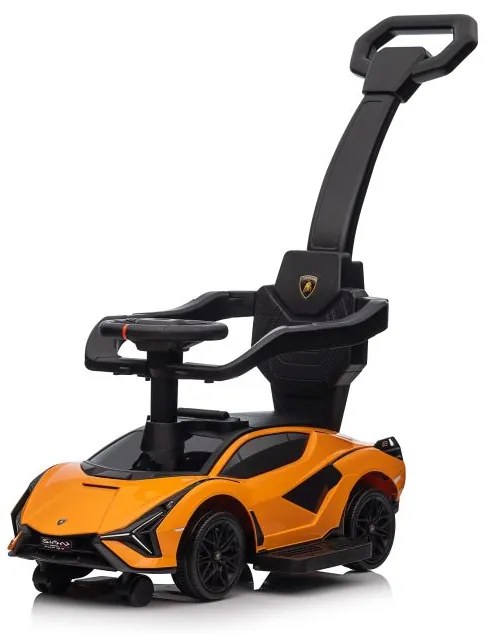 Lean Toys Detské odrážadlo Lamborghini QLS-996T s rúčkou - oranžové