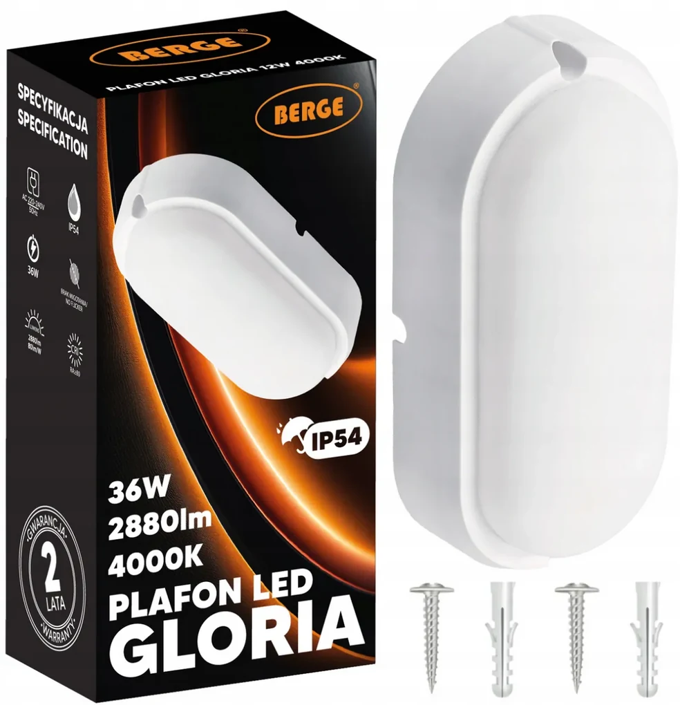 BERGE Prisadené stropné LED svietidlo 36W - neutrálna biela