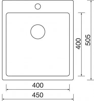 Nerezový drez Sinks Blocker 450V 1 mm kefovaný