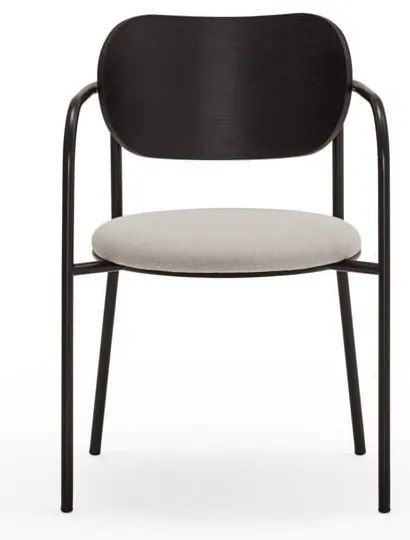 Čierno-sivá jedálenská stolička v dekore jaseňa Eclipse - Teulat