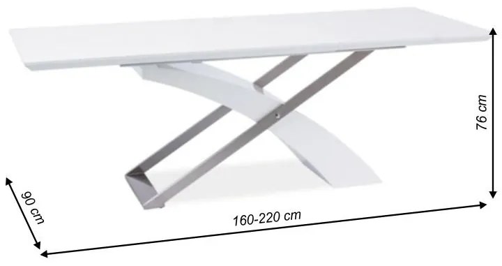 Kondela Jedálenský stôl, KROS, MDF + kov, rozkladací