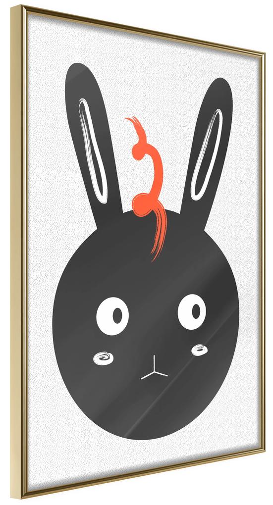 Artgeist Plagát - Rabbit Sees Everything [Poster] Veľkosť: 20x30, Verzia: Zlatý rám s passe-partout