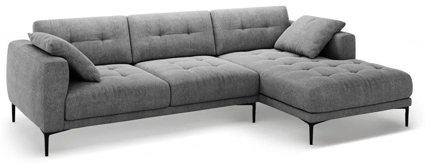 Sivá rohová pohovka (pravý roh/s leňoškou) Bemy – Micadoni