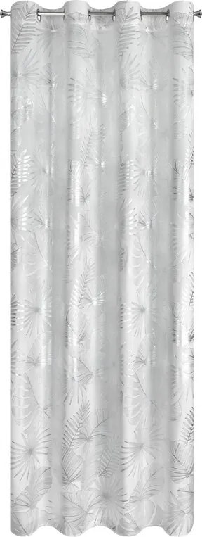Dekorstudio Hotový zamatový záves ZARIA s lesklou potlačou – biely, 140 × 250 cm
