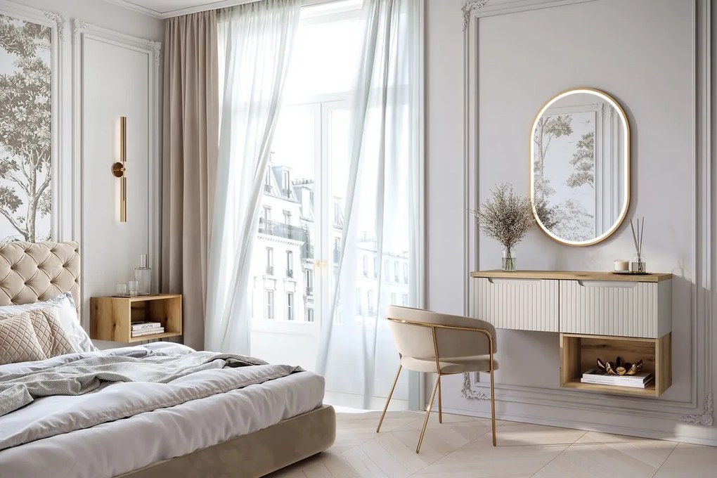 Kúpeľňová zostava Nova Cashmere Sky II so zápustným umývadlom a skrinkami 50 cm kašmírová