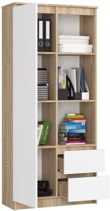 Regál R11 R80 1D 2SZ CLP sonoma / biely