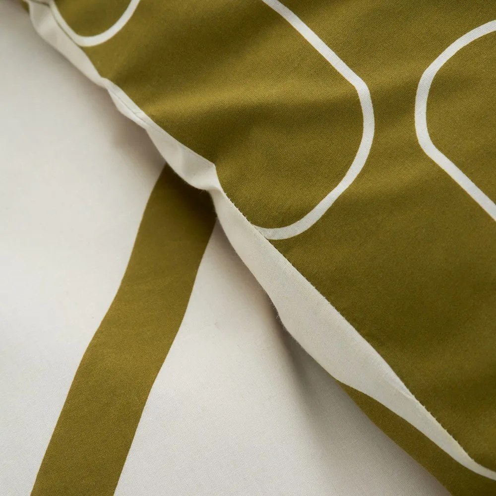 Kaki/béžové obliečky na jednolôžko 135x200 cm Linear Curve – Catherine Lansfield