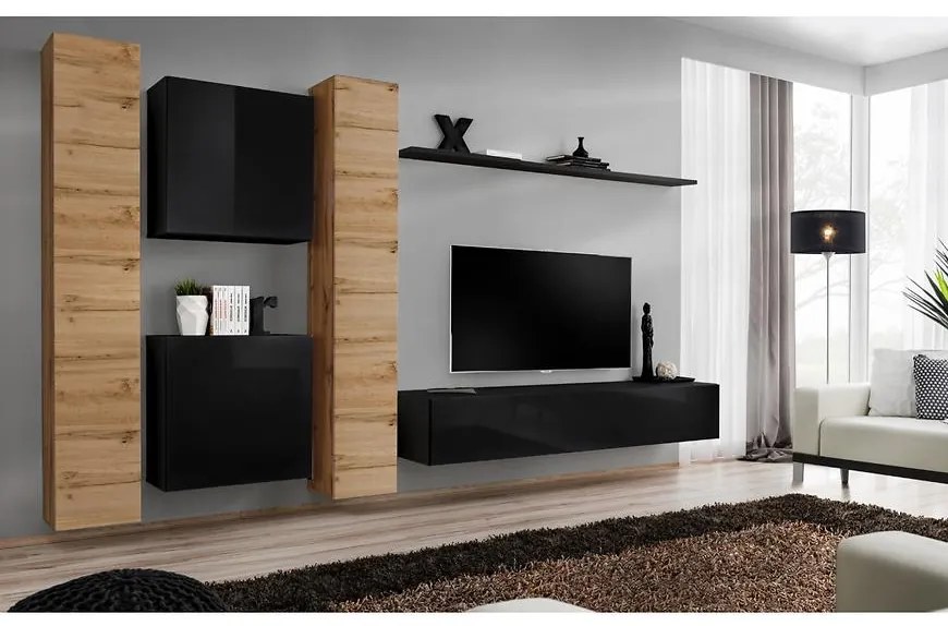 Obývacia stena Switch VI Wotan/Čierna