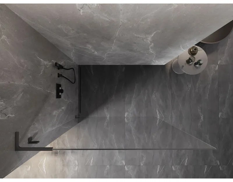 Mexen, Mexen Lunar L sprchová stena ľavá 110 x 200 cm, priehľadná 8 mm, pištoľový kov - 830L-110-000-95-00-L