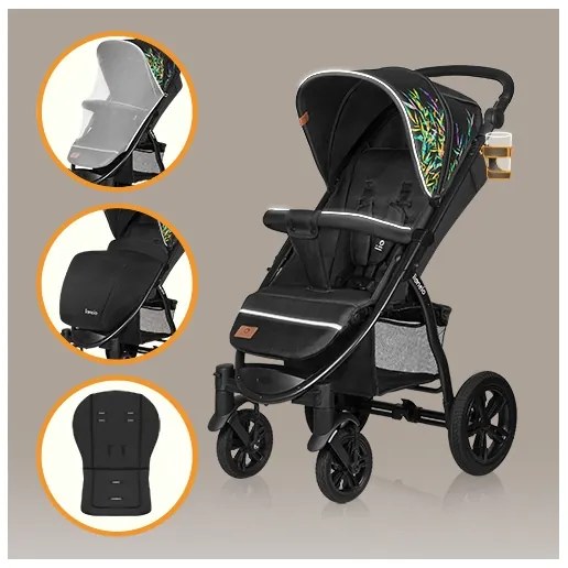 Lionelo - Športový kočík ANNET TOUR čierna/zelená