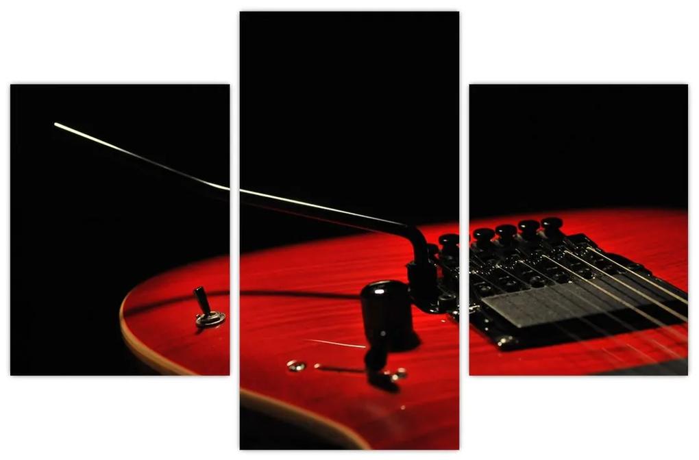 Obraz červené gitary