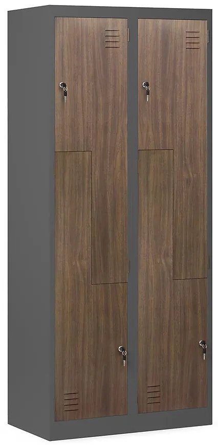 Skriňa Julia kovová antracit/orech