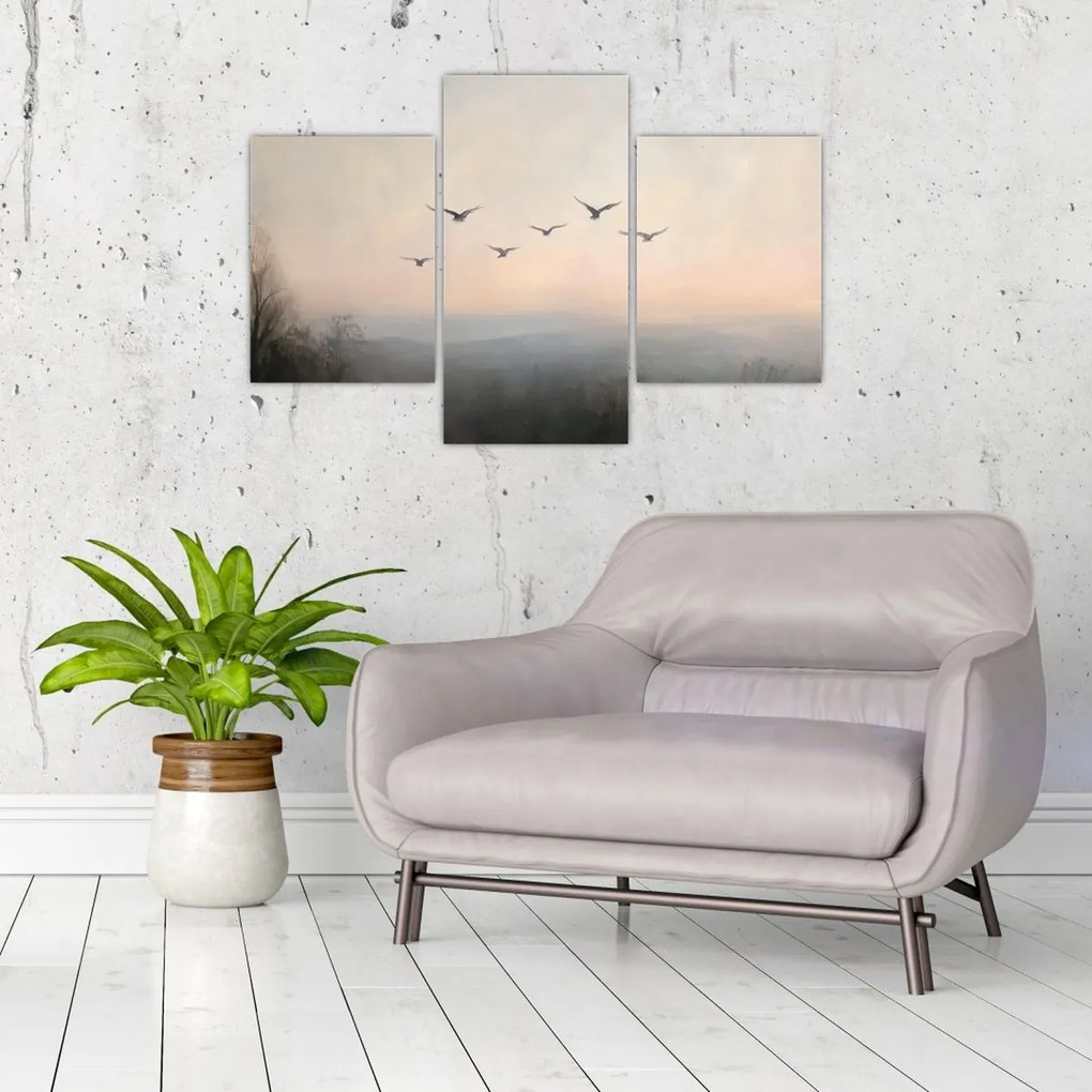 Obraz - Hejno vtákov (90x60 cm)