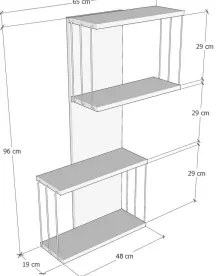 Nástenná polica DESTAN 96x65 cm antracit/hnedá