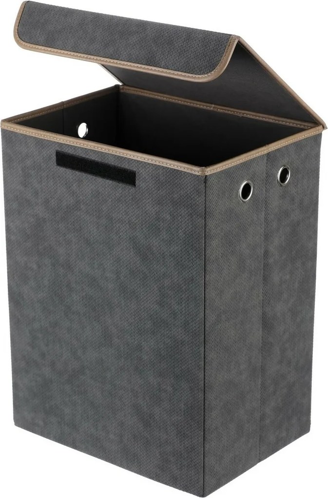 Autronic Látkový úložný box s vekom 38 × 28 × 50 cm, sivá