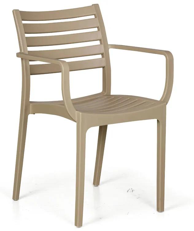 Plastová bistro stolička SLENDER, béžová