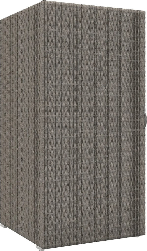 Outsunny Vonkajší a vnútorný Ratan PE Kábel, Záhradný Kábel s 2 Kompartimentmi pre Terasu a Kúpalisko, 60x63x120cm, Sivý | Aosom
