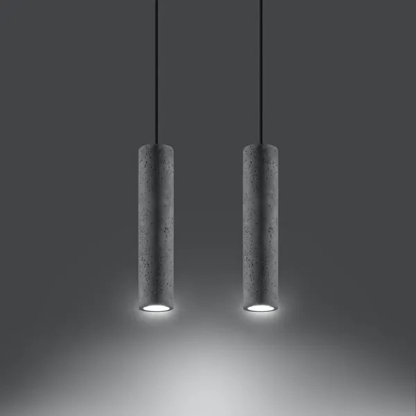 Sollux SL.0654 - Luster na lanku LUVO 2xGU10/40W/230V betón/čierna