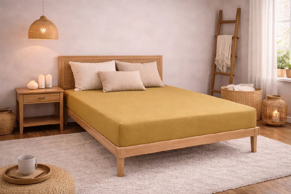 Kvalitex Luxusné bavlnené JERSEY prestieradlo s lycrou 90x200 cm - béžové