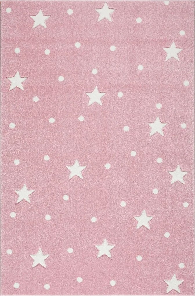 MAXMAX Detský koberec HEAVEN ružová / biela 100x150 cm ružová