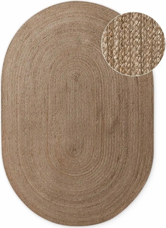 Obojstranný/ručne tkaný jutový koberec v tmavoprírodnej farbe 160x230 cm Braided – Hanse Home