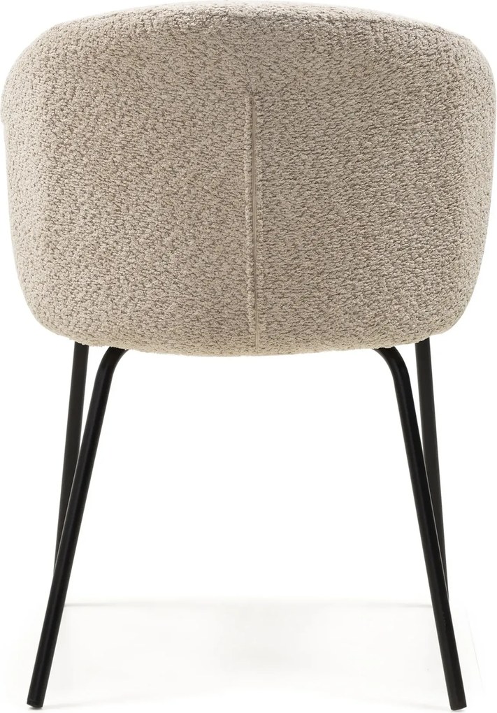 Jedálenská stolička LARISA buklé béžová/čierna