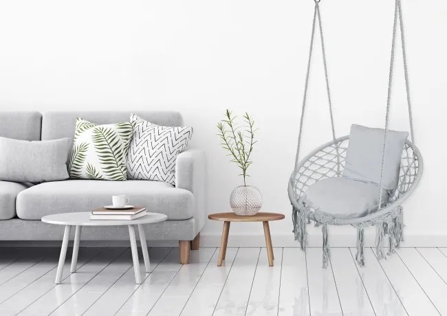 Závesné kreslo TOGO s vankúšmi, sivé