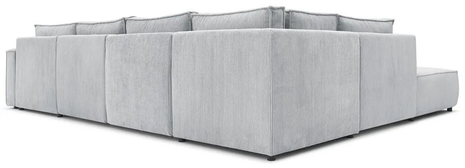 Svetlosivá menčestrová rohová pohovka (ľavý roh/do tvaru "U") Nihad modular – Bobochic Paris