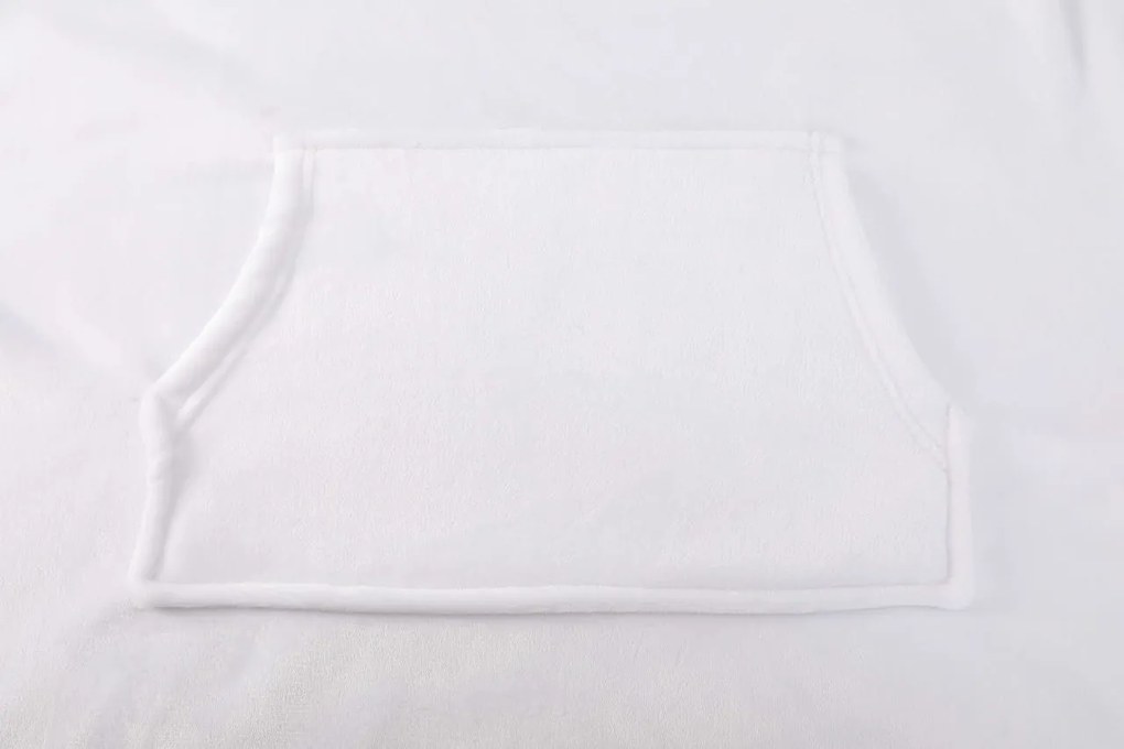 Deka s rukávmi HOODIE biela