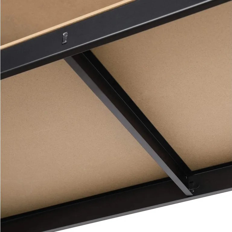 Regál 240x120x40 cm lakovaný 6-policový, nosnosť 720 kg - ČIERNÝ