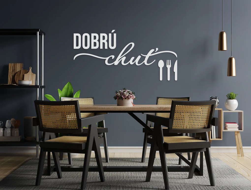 drevko Nálepka na stenu Dobrú chuť Rozmer obrazu: 29 x 59,5 cm, Farba dekorácie: Čierna